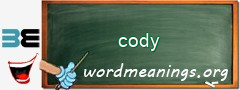 WordMeaning blackboard for cody